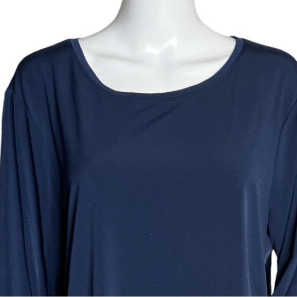 Chicos Shirt Womens XL Blue Slinky Travel Workwear Office Casual Minimalist - Picture 4 of 6